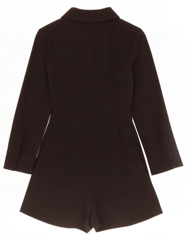 Zara Womens Long Sleeve Playsuit UK 10 Small Black Polyester