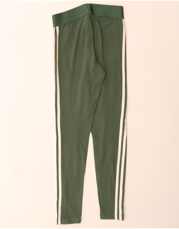 Adidas Womens Leggings UK 8/10 Small  Green Cotton