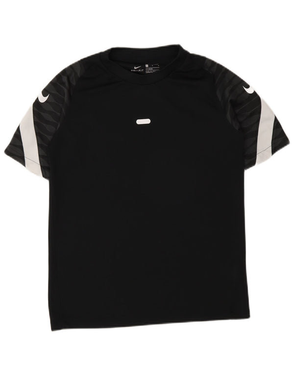 Nike Boys Dri Fit T-Shirt Top 12-13 Years Large Black Colourblock Polyester