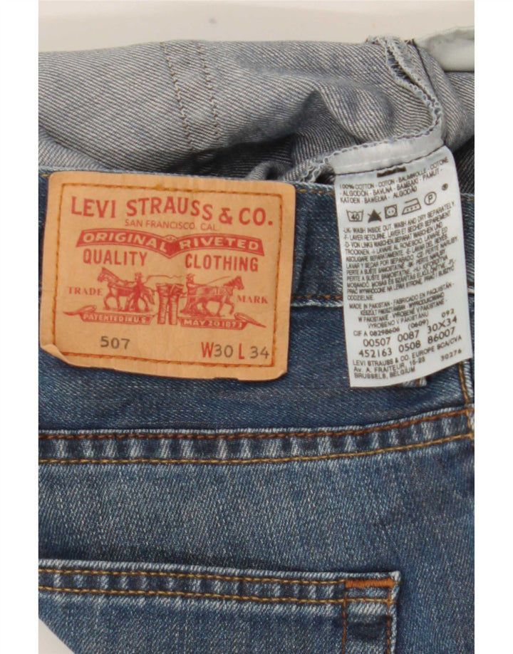 Levi's Mens 507 Bootcut Jeans W30 L30 Blue Cotton