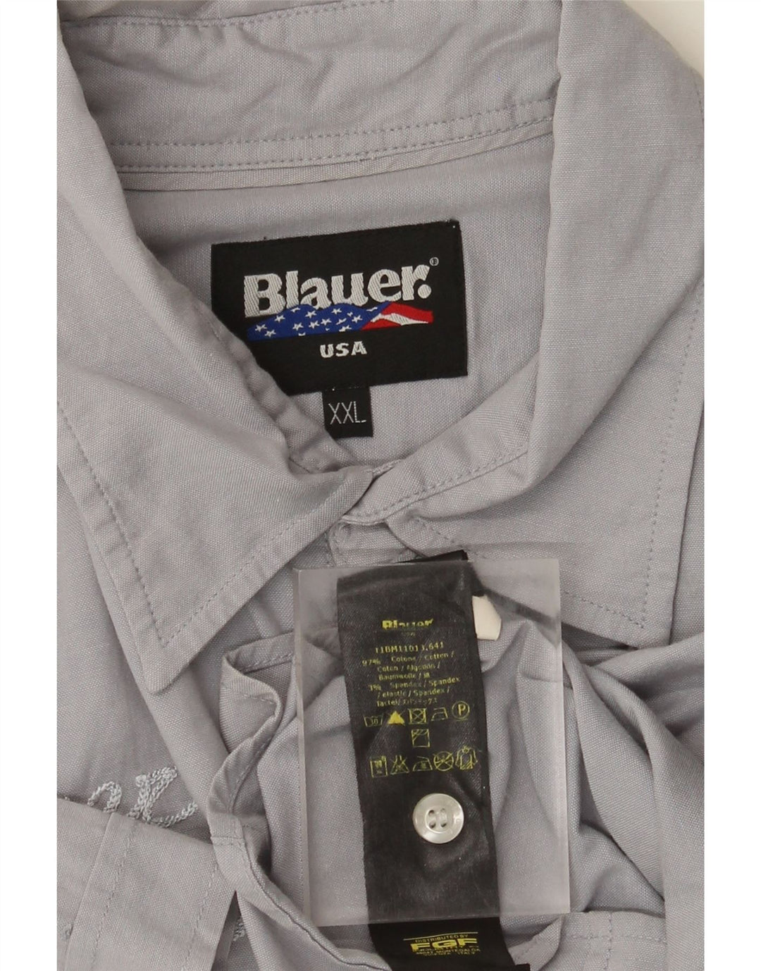 Blauer Mens Graphic Short Sleeve Shirt 2XL Grey Cotton