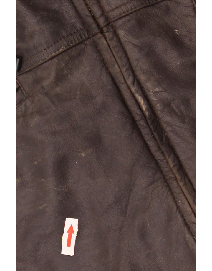 Vintage Mens Leather Jacket UK 40 Large Brown Leather