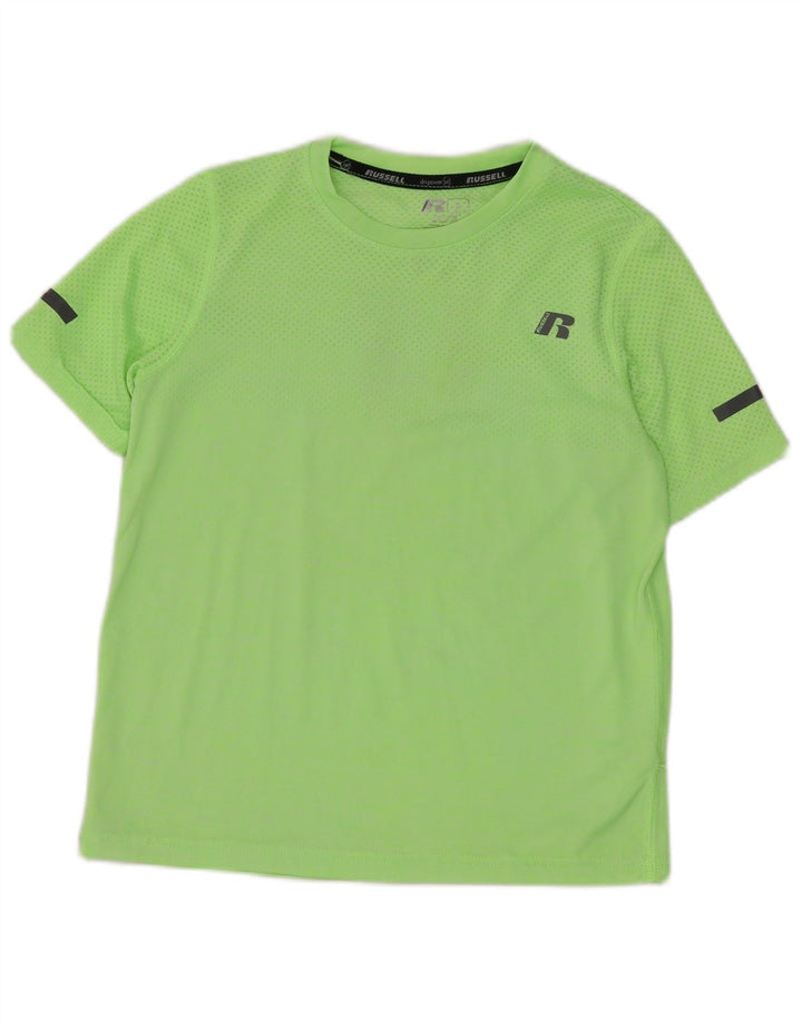 Russell Athletic Boys Dri-Power T-Shirt Top 7-8 Years Medium Green Nylon