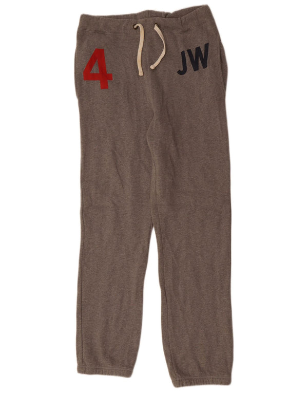 JACK WILLS Mens Graphic Tracksuit Trousers Joggers Small  Grey Cotton