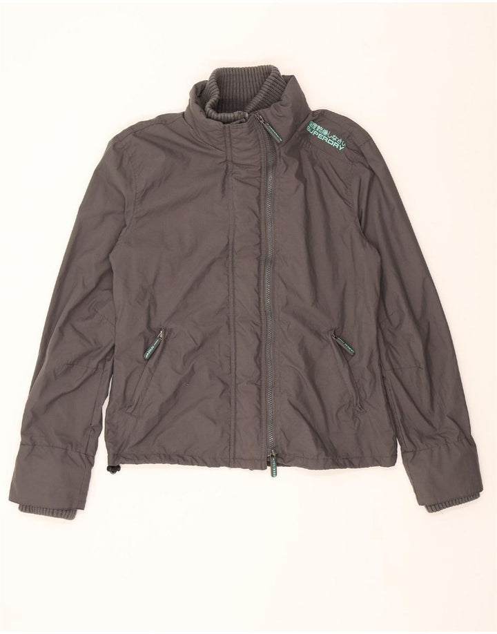 SUPERDRY Womens Rain Jacket UK 16 Large Grey Nylon Vintage Superdry and Second-Hand Superdry from Messina Hembry 