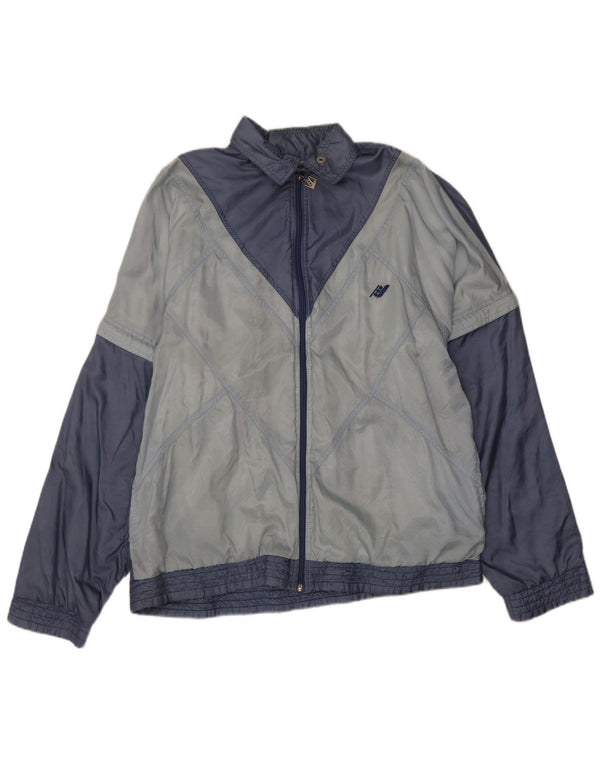 Rucanor Mens Unisex Tracksuit Top Jacket UK 44 XL Navy Blue Colourblock