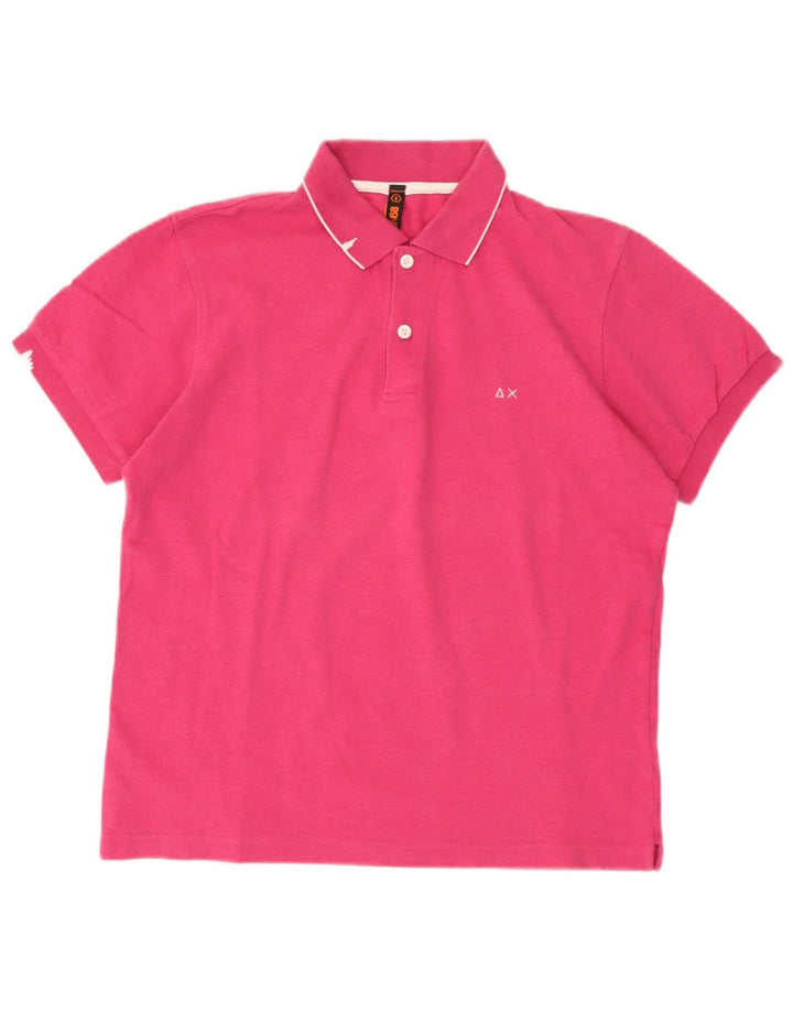 Sun68 Mens Polo Shirt Small Pink Cotton