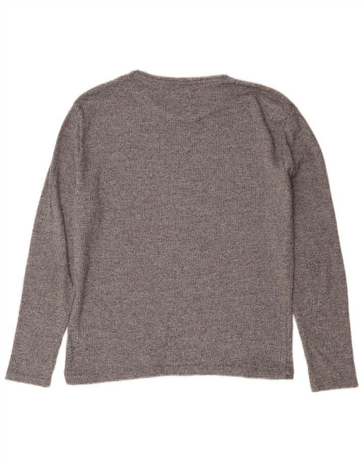 Zara Mens Top Long Sleeve Small Grey Flecked