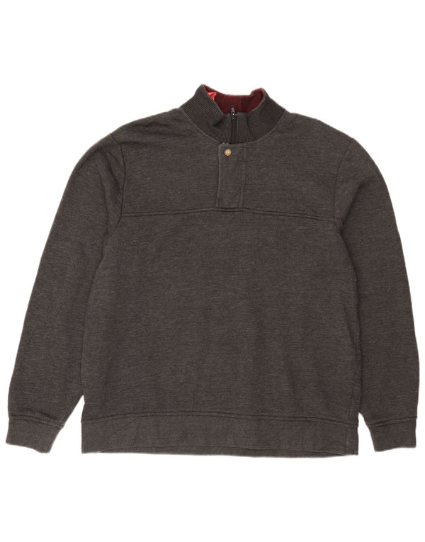 ORVIS Mens Zip Neck Sweatshirt Jumper Large Grey Flecked