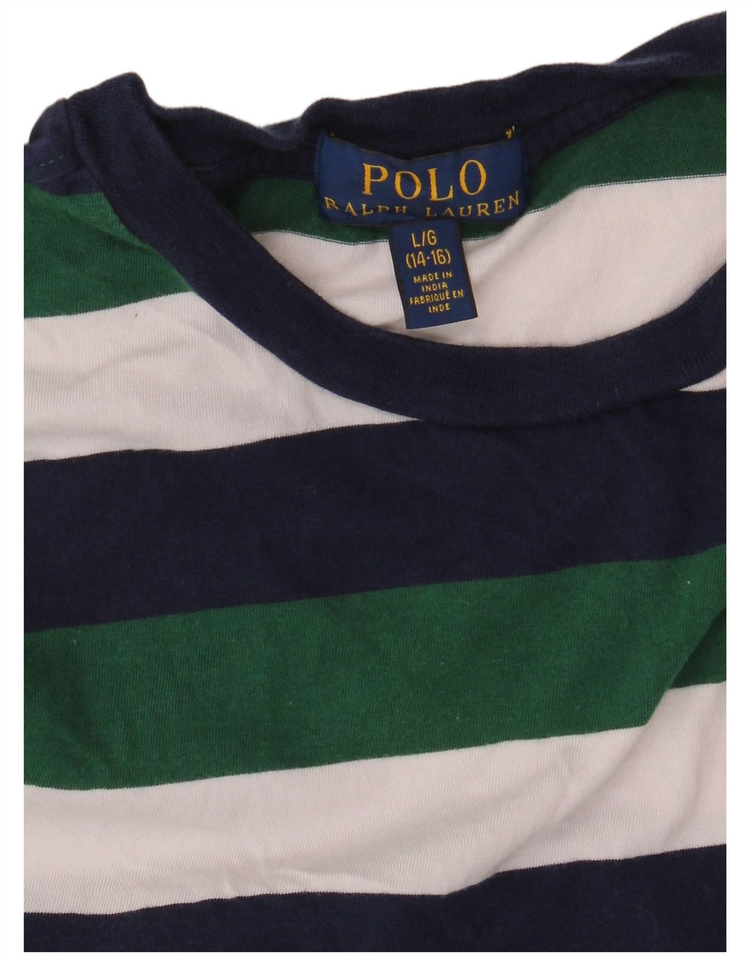 POLO RALPH LAUREN Boys T-Shirt Top 11-12 Years Large Multicoloured Striped
