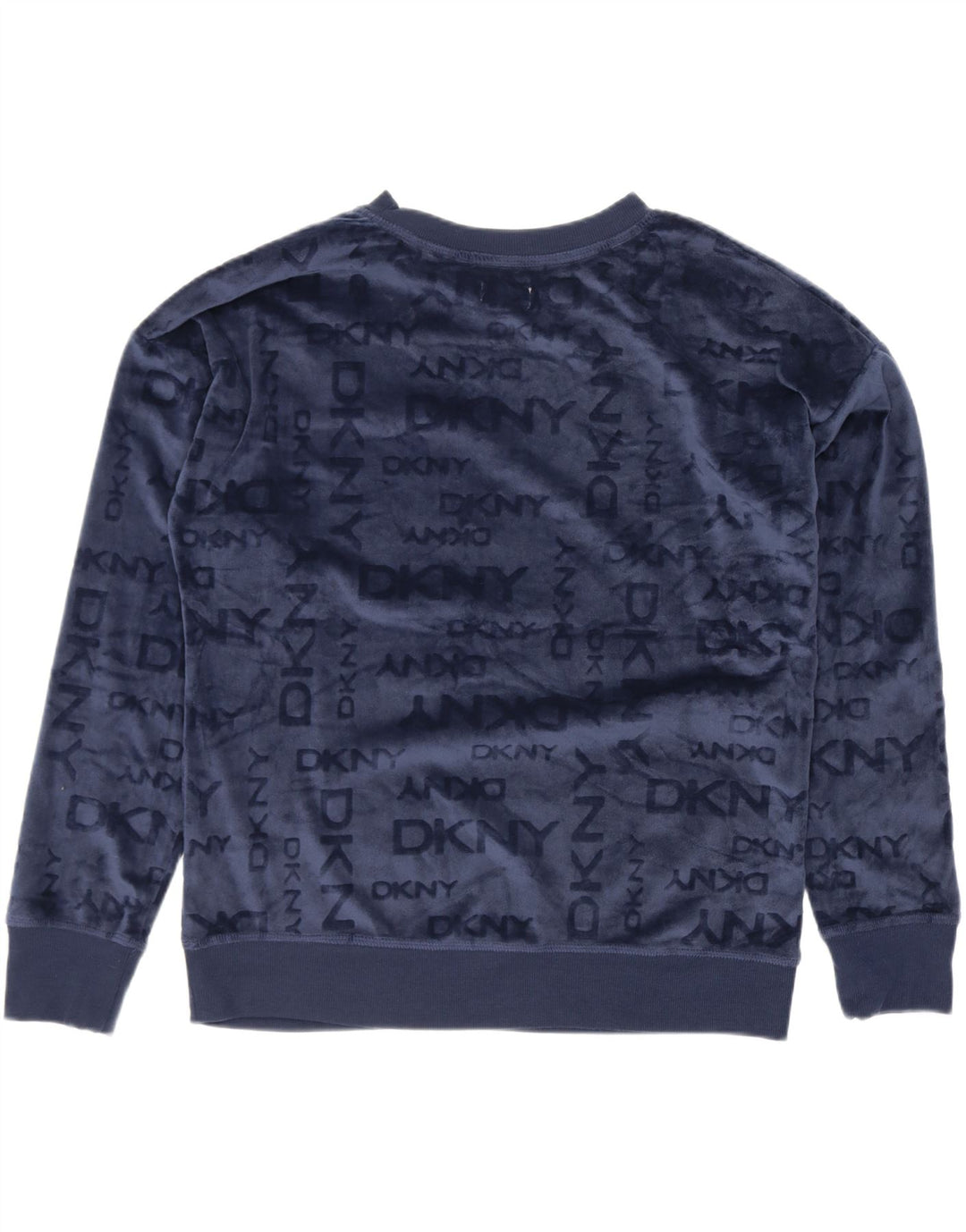 Dkny Womens Oversized Graphic Sweatshirt Jumper UK 10 Small Navy Blue