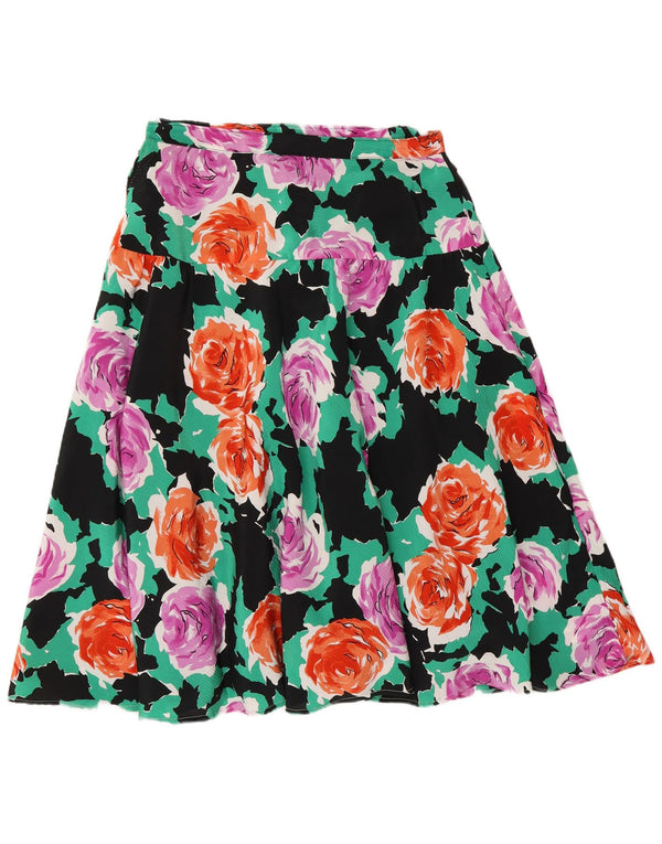 Vintage Womens Flared Skirt W28 Medium Multicoloured Floral