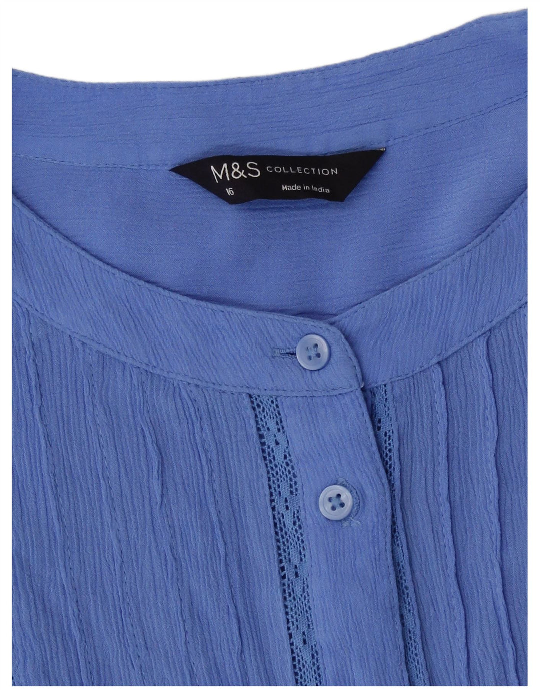 Marks & Spencer Womens Shirt Blouse UK 16 Large Blue Viscose