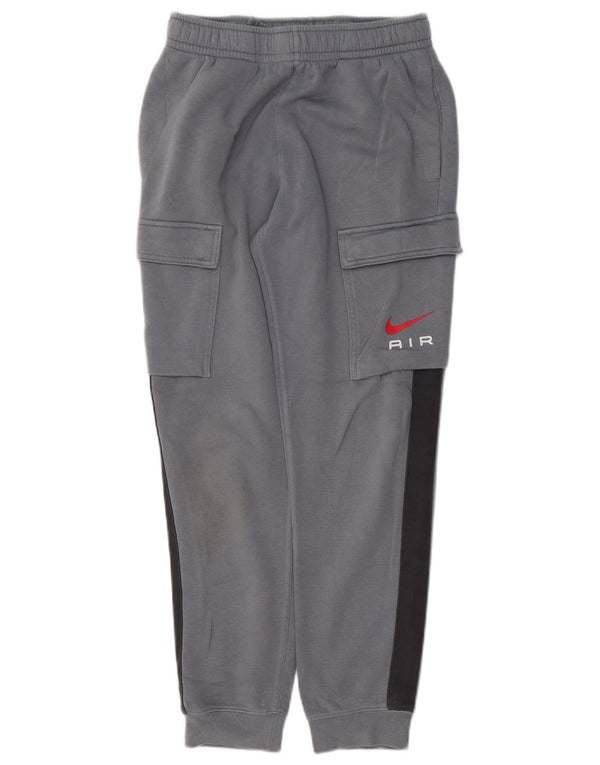 Nike Boys Tracksuit Trousers Joggers 12-13 Years Large Grey Colourblock