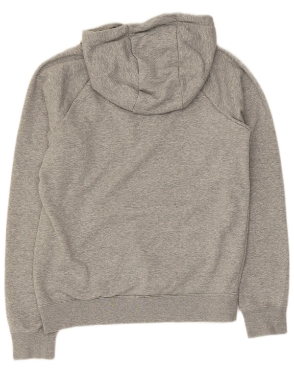 NIKE Womens Hoodie Jumper UK 6 XS Grey Flecked Cotton