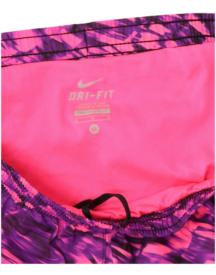 Nike Womens Dri Fit Sport Shorts UK 14 Medium Purple Colourblock Polyester