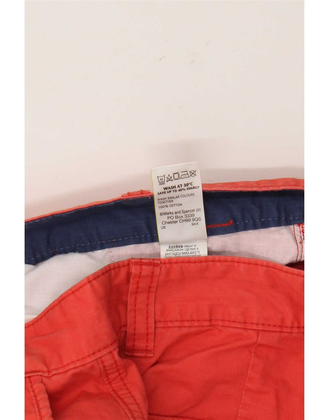 Marks & Spencer Mens Cargo Shorts W32 Medium Red Cotton