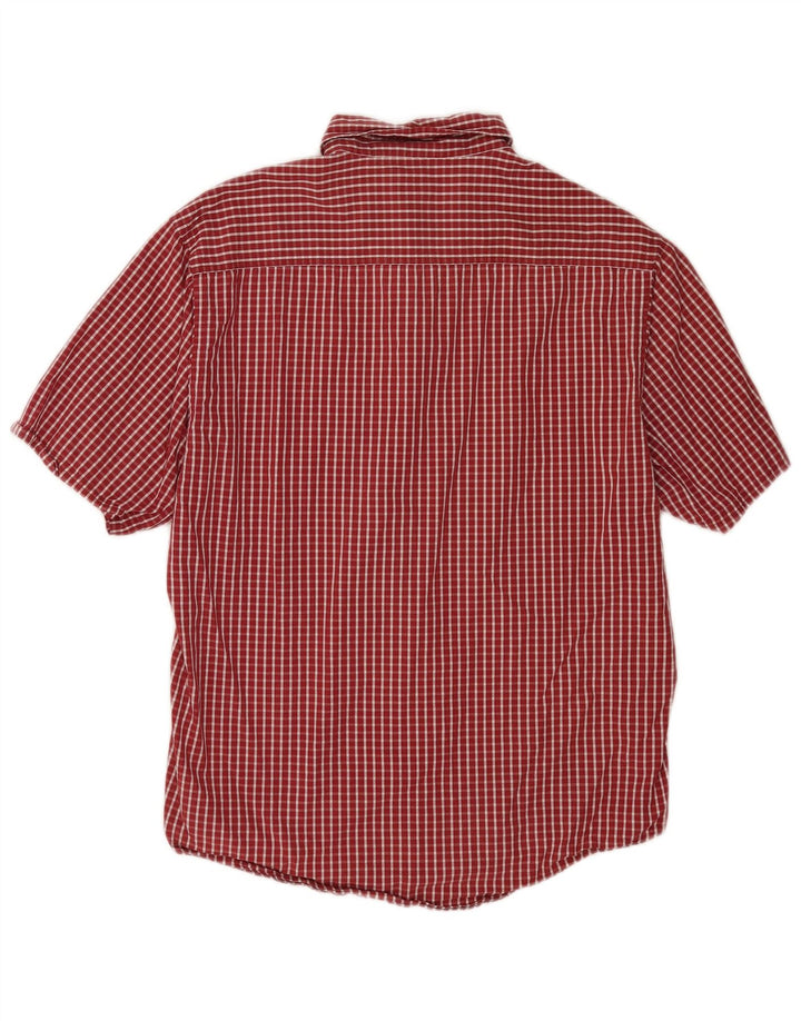 Kickers Mens Short Sleeve Shirt Large Red Check Cotton
