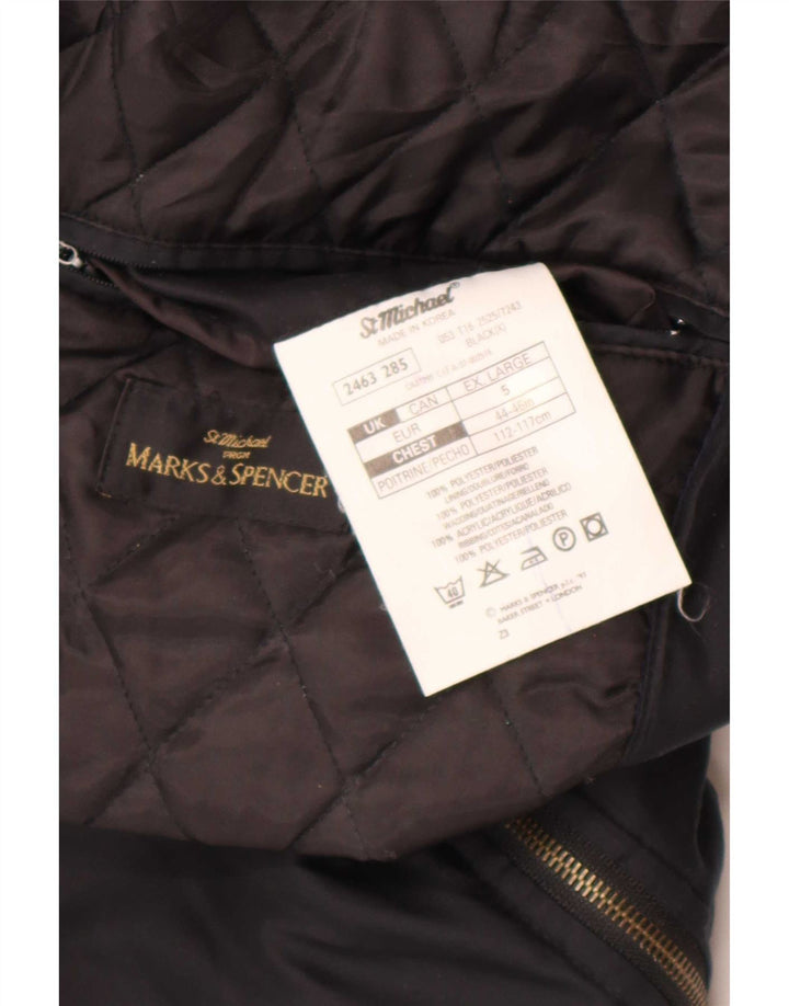 Marks & Spencer Mens St. Michael Bomber Jacket UK 42 XL Black Polyester