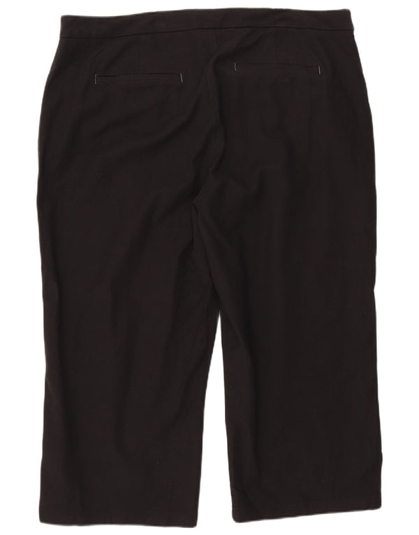 White Stuff Womens Capri Trousers UK 22 3XL W44 L24 Black Cotton