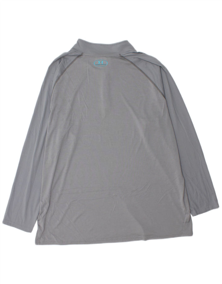 UNDER ARMOUR Mens Heat Gear Zip Neck Pullover Tracksuit Top 3XL Grey