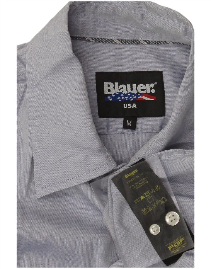 Blauer Mens Military Shirt Medium Blue Cotton