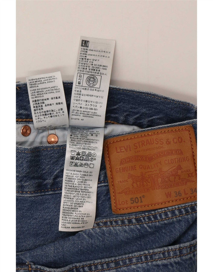 Levi's Mens 501 Straight Jeans W36 L34 Blue Cotton