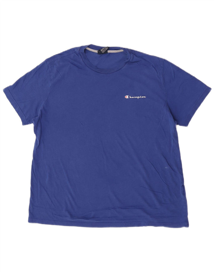 Champion Mens T-Shirt Top Medium Blue