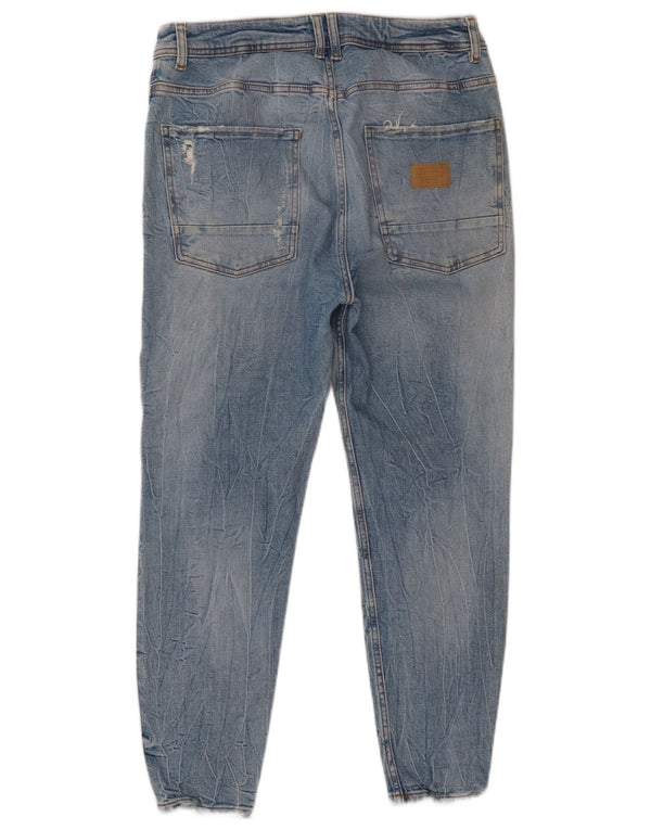 Zara Mens Distressed Tapered Jeans EU 46 XL W36 L26 Blue