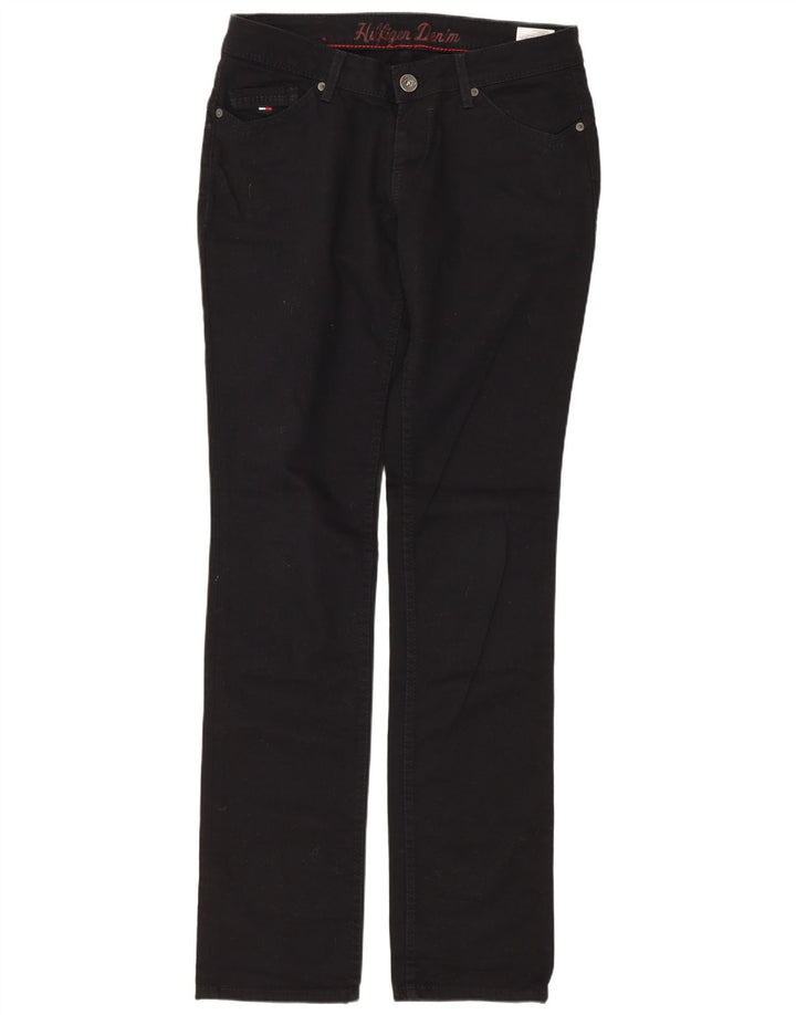 Tommy Hilfiger Womens Low Waist Casual Trousers W30 L34 Black Cotton
