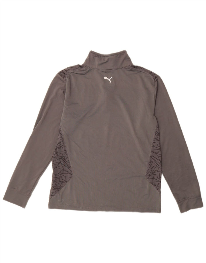 PUMA Boys Zip Neck Pullover Tracksuit Top 11-12 Years Large  Grey