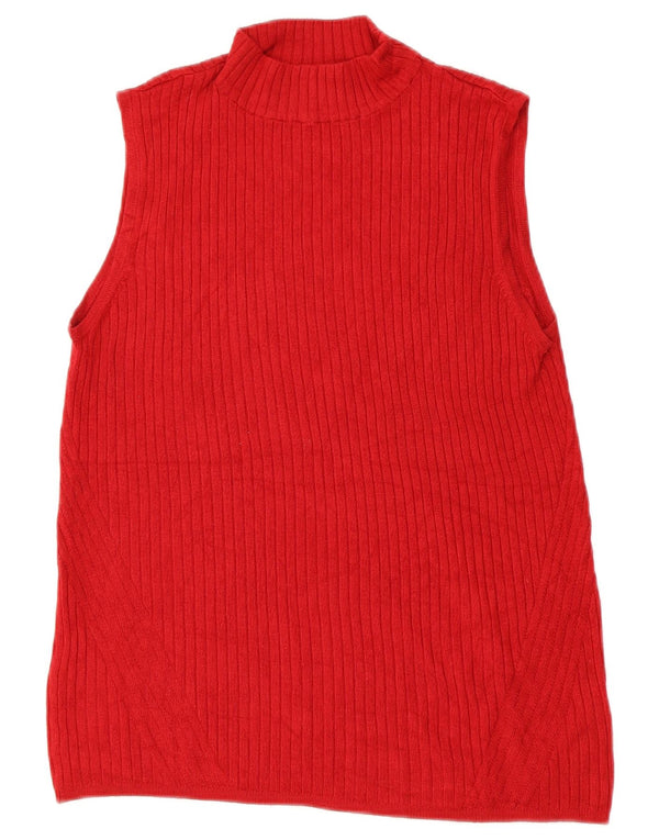 Marks & Spencer Womens Vest Tank Top UK 12 Medium Red Viscose