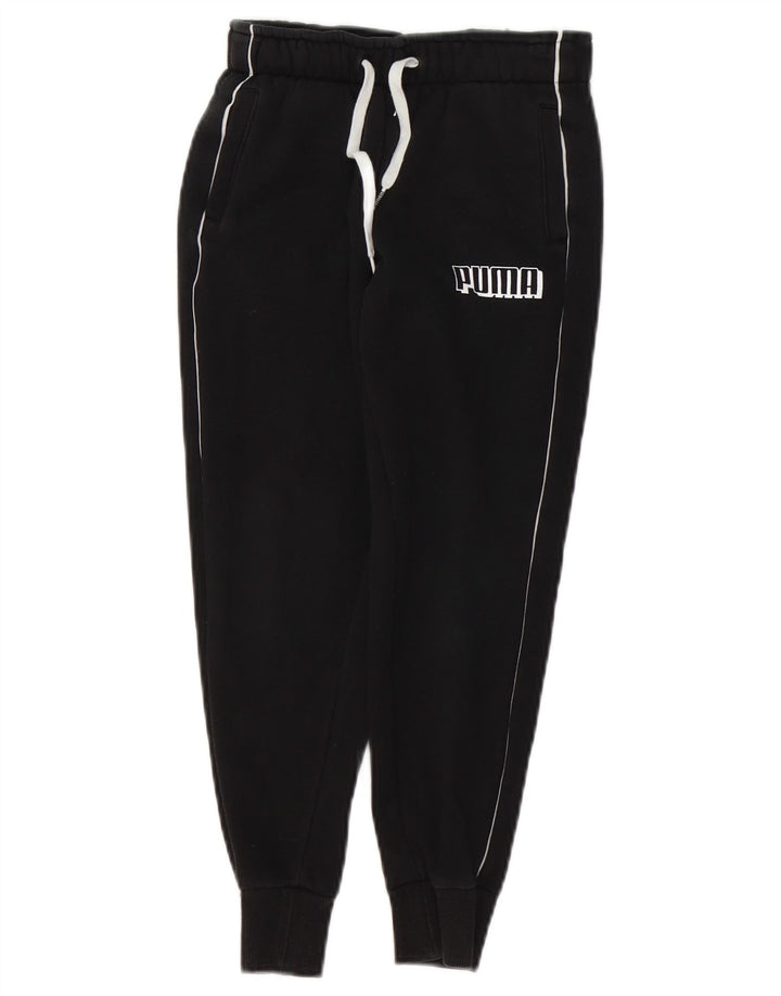 Puma Boys Graphic Tracksuit Trousers Joggers 7-8 Years Black Cotton