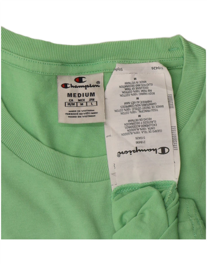 CHAMPION Mens T-Shirt Top Medium Green Cotton