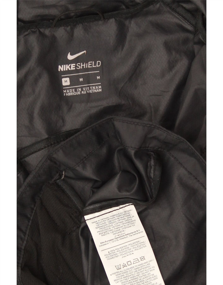 Nike Womens Hooded Rain Jacket UK 14 Medium Black Polyester Sports