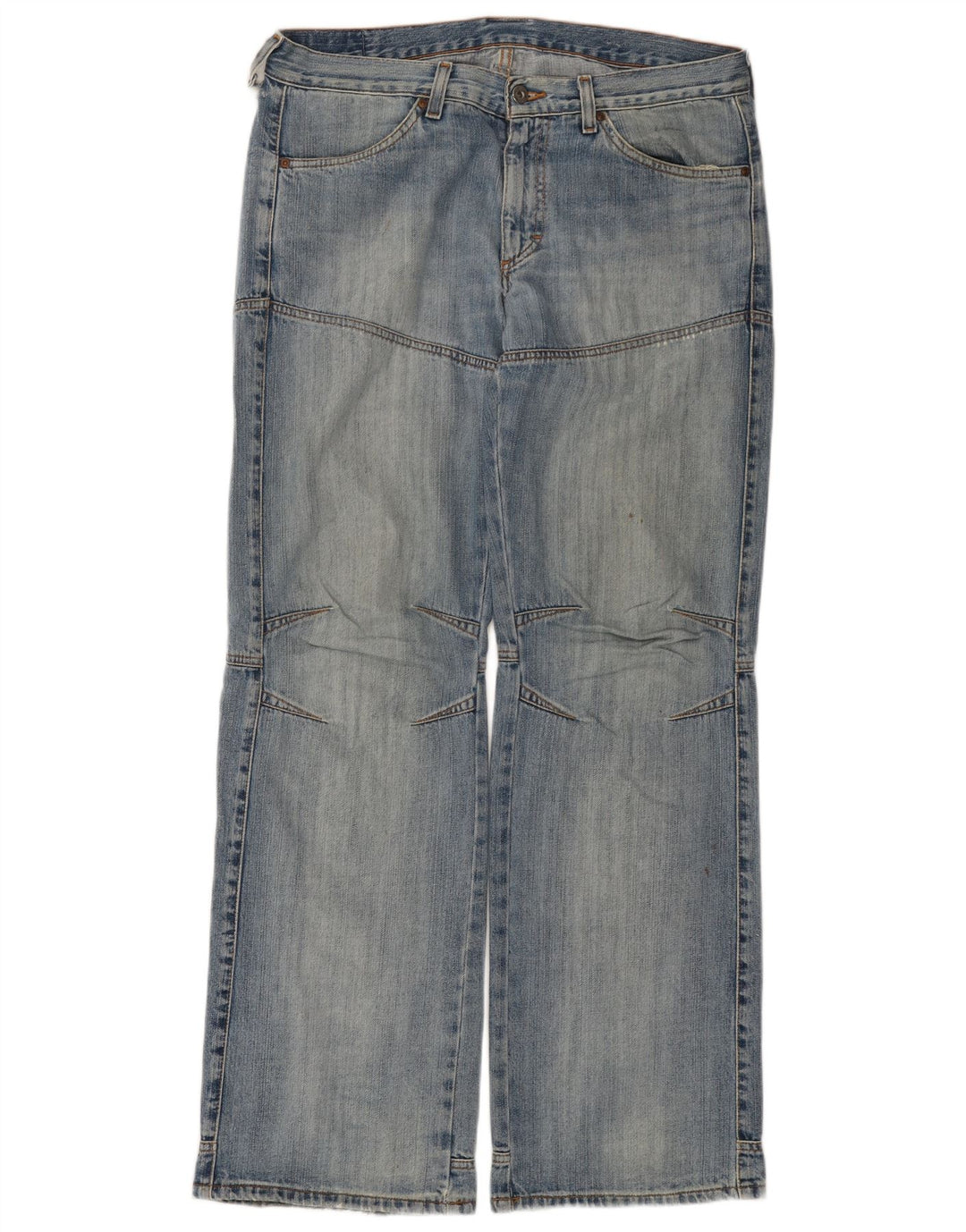 MUSTANG Mens Workwear Straight Jeans W33 L34 Blue Cotton