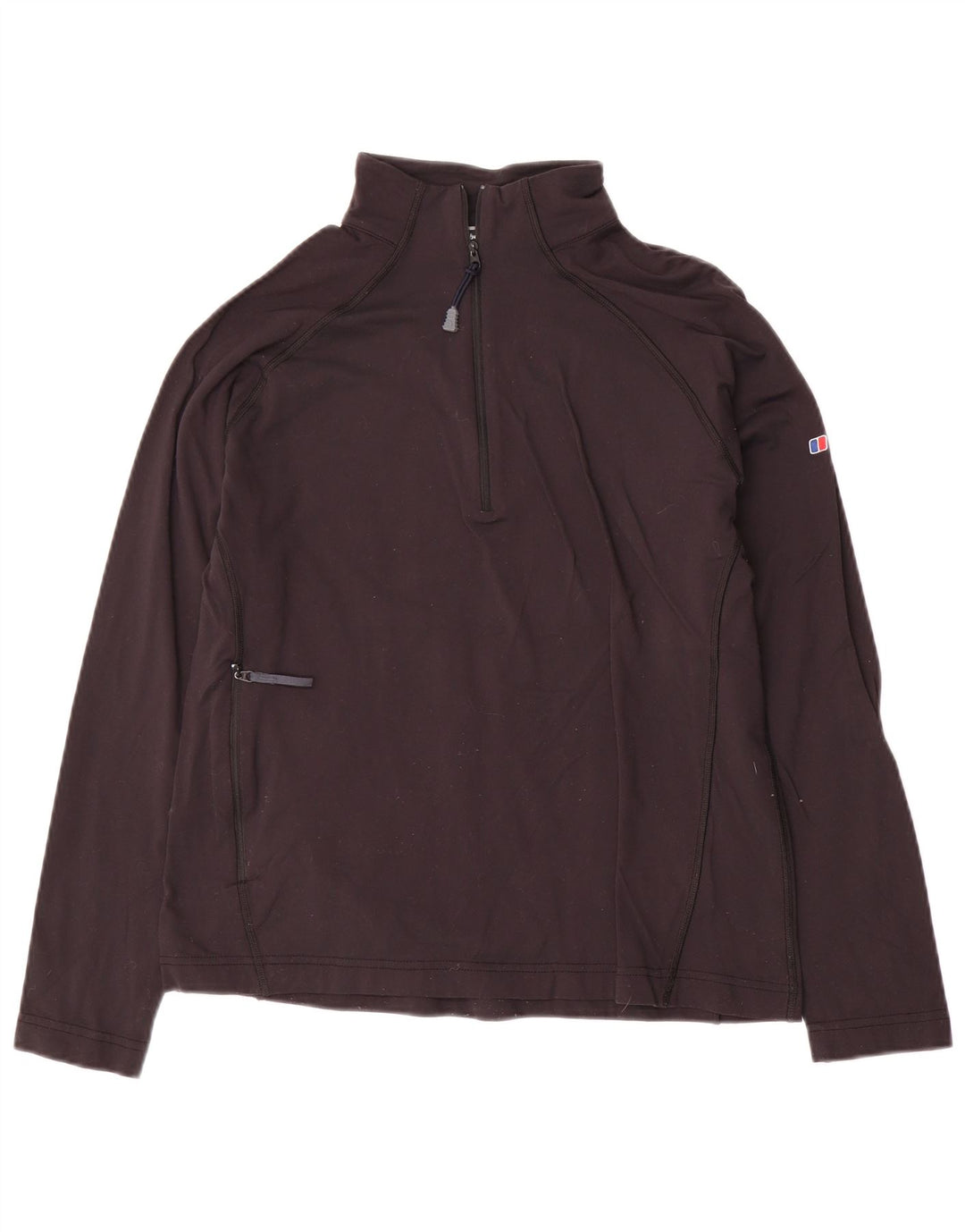 Berghaus Womens Zip Neck Pullover Tracksuit Top UK 12 Medium Black Nylon