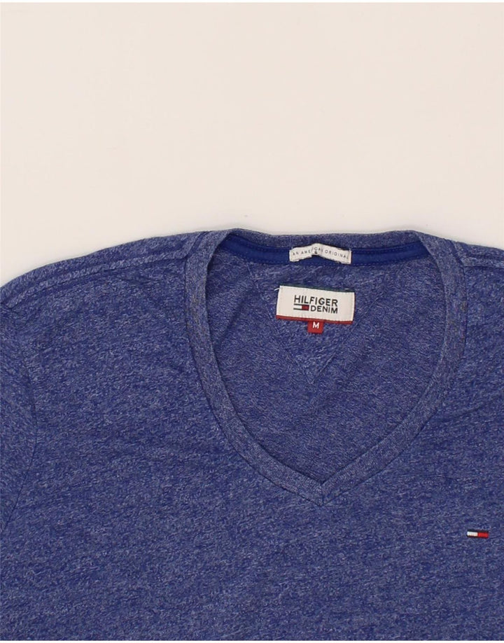 TOMMY HILFIGER Mens T-Shirt Top Medium Blue Flecked Cotton Vintage Tommy Hilfiger and Second-Hand Tommy Hilfiger from Messina Hembry 