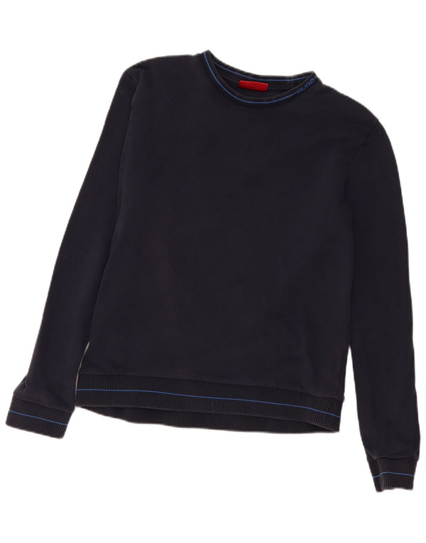 Hugo Boss Mens Sweatshirt Jumper Small Navy Blue Cotton