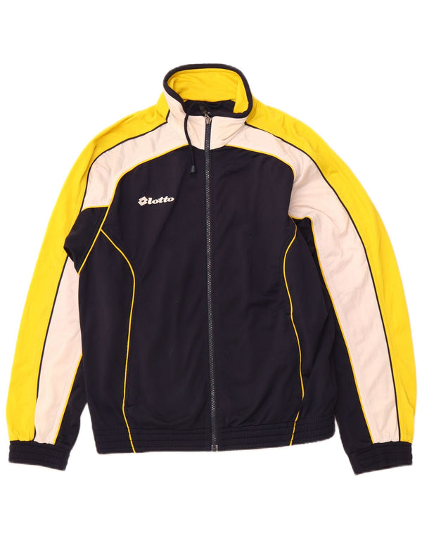 LOTTO Mens Tracksuit Top Jacket Small Navy Blue Colourblock Polyester