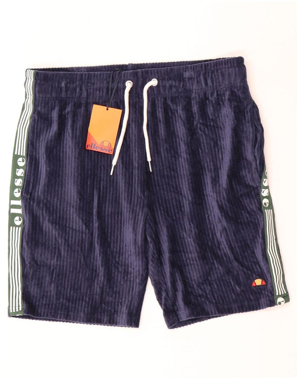 Ellesse Mens Graphic Velvet Sport Shorts Large Navy Blue Colourblock