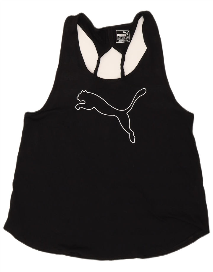 PUMA Womens Graphic Vest Top UK 16 Large  Black Polyester