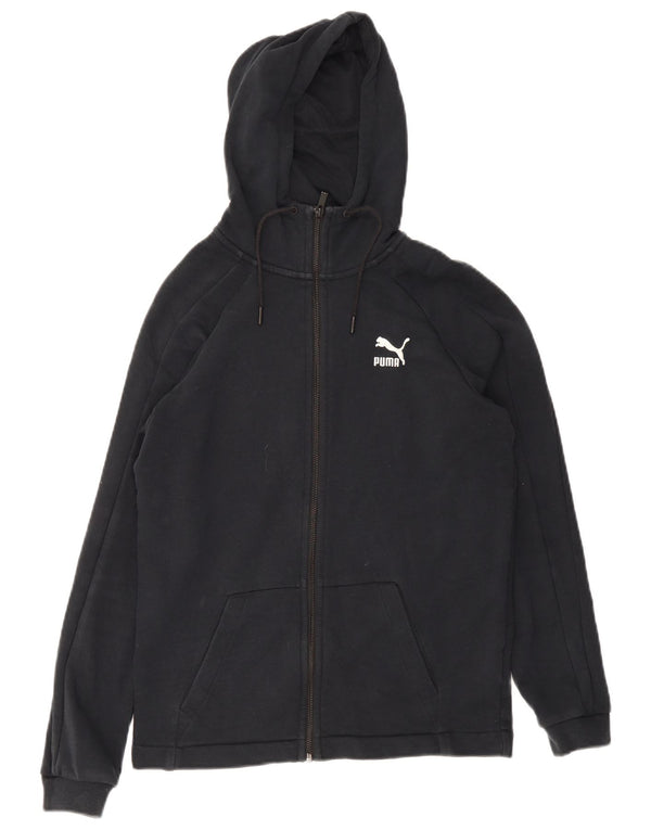 Puma Mens Zip Hoodie Sweater XS Black Cotton