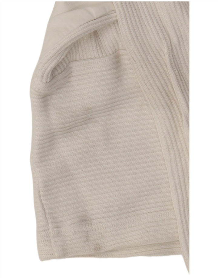 Together Womens Graphic Zip Neck Jumper Sweater UK 10/12 Medium White