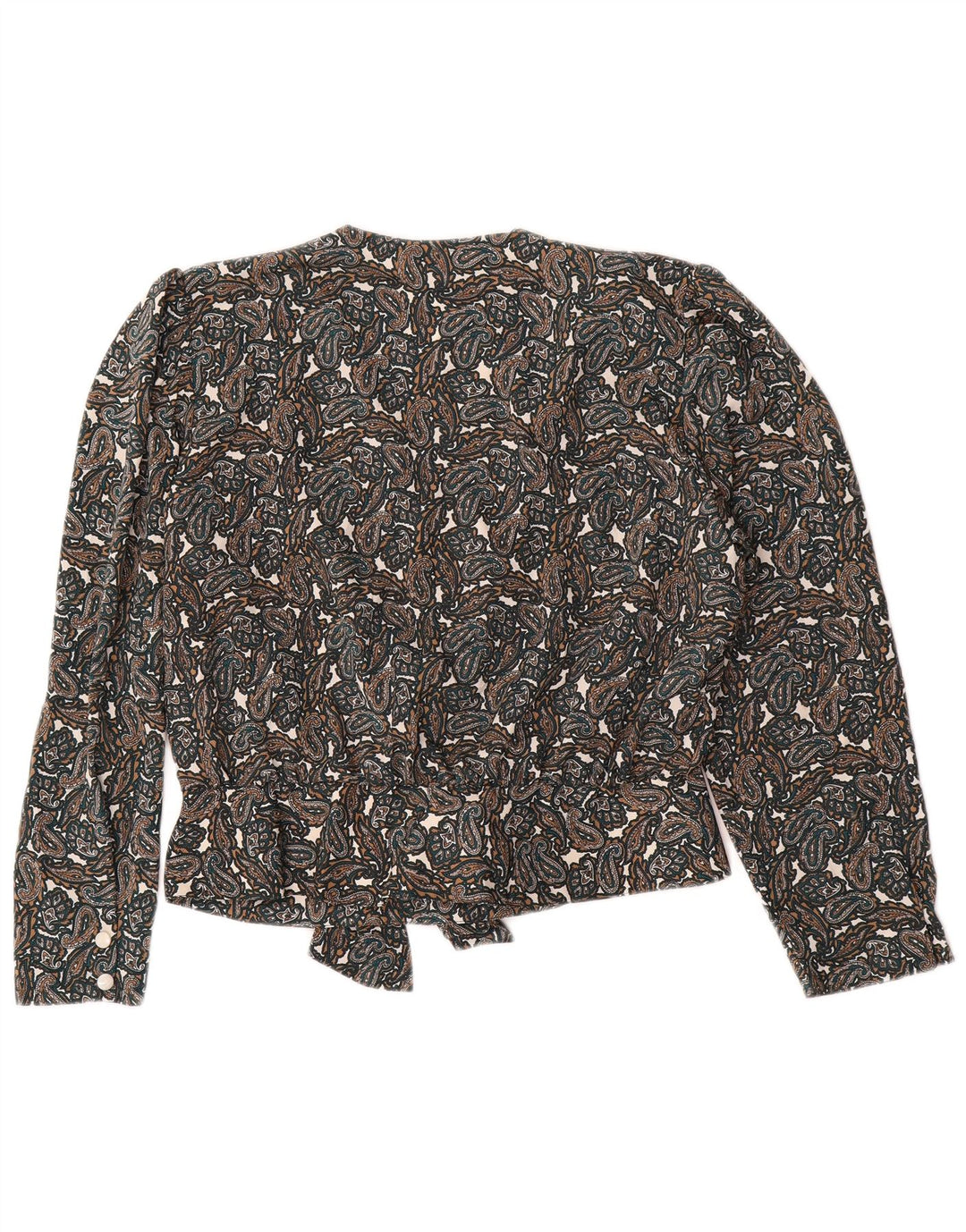 DIANA BENTALLS Womens Shirt Blouse IT 46 Large Brown Paisley Polyester