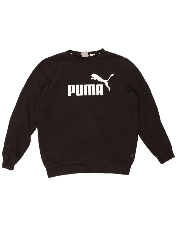PUMA Mens Graphic Sweatshirt Jumper Medium Black Cotton