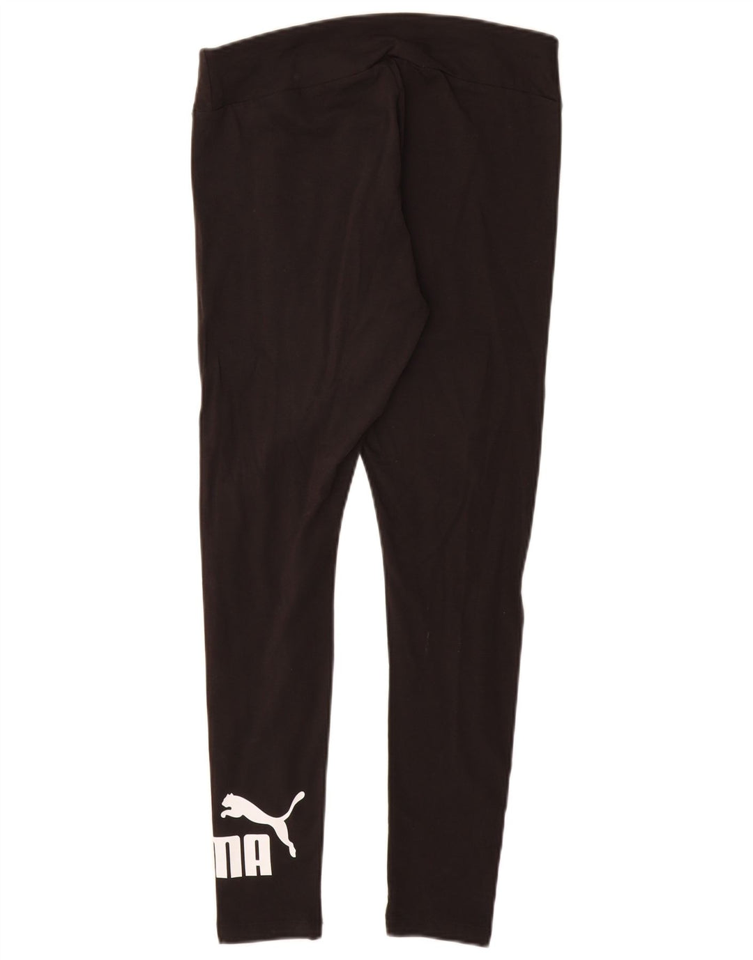 PUMA Womens Graphic Leggings UK 12 Medium  Black Cotton