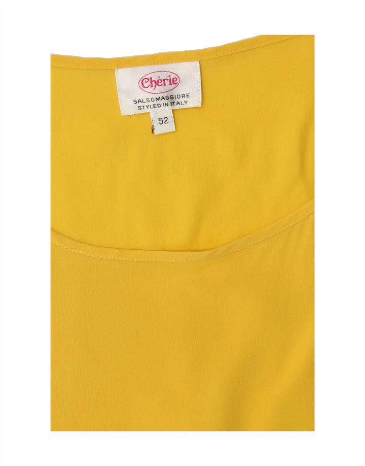 CHERIE Womens Sleeveless Blouse Top IT 52 2XL Yellow Vintage cherie and Second-Hand cherie from Messina Hembry 