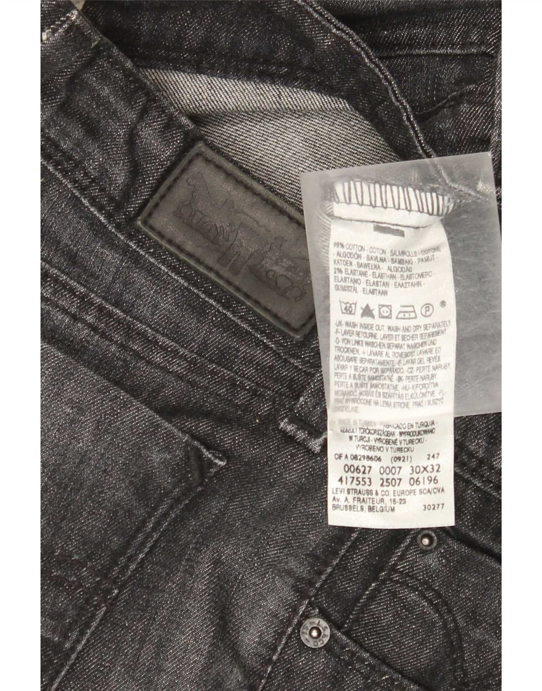 Levi's Womens 627 Straight Jeans W30 L29 Grey Cotton
