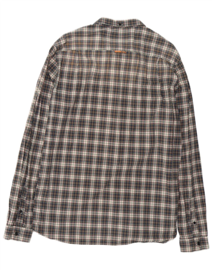 Superdry Mens Shirt 2XL Navy Blue Check Cotton
